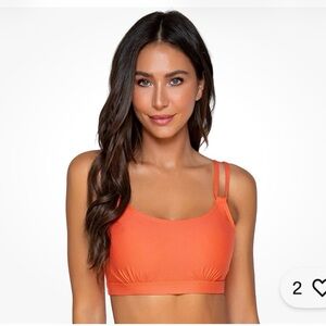 NWT Sunsets Taylor Bralette Size 34D/36C Tropical Coral